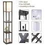 CO-Z Floor Lamp, Etagere Lamp with Shelves, Standing Lamp with 3 Wood Display Storage Shelves for Bedroom Bedside Corner Living Room, Simple Modern Floor Lights with LED Bulb