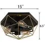 Farmhouse Flush Mount Ceiling Light,Brass Metal Contemporary Ceiling Lighting Cage Pendant Lighting Lamp Fixture with 3 E26 Bulb Base for Hallway,Restaurant,Warehouse,Barn,Living Room, Kitchen