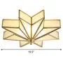 LITFAD Modern 4-Light LED Ceiling Lamp Beveled Frosted Glass Flush Mount Lighting Fixture Traditional Brass Star Close to Ceiling Light Decorative Pendant Light for Hotel Hall Bedroom Living Room