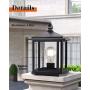 SkyTalent Outdoor Post Light Fixture, Ancient House Outdoor Column Light, Patio Outdoor Pillar Light in Matte Black Finish with Clear Bubble Glass, 7.5“ W x 9.2” H, 0288-PF-B