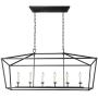 Deluxe Lamp 49 Inch Large Linear Lantern Chandelier Rectangular Island Pendant Ceiling Light Open-Frame Shade Kitchen Island Dining Room (6 Light) Aged Iron