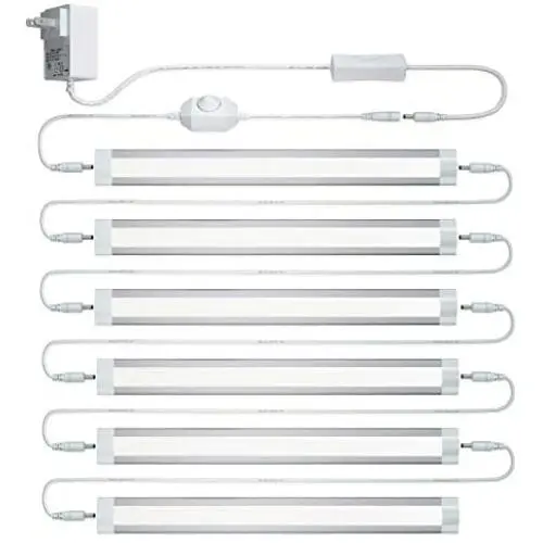 LED Cupboard Light Under Cabinet Light, Closet Light Bar,Under Counter Kitchen , Bed Lighting, Linkable and Dimmable, 12'' Inch 6Pack Kit (Cool White 6000K)