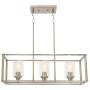 3 Light VINLUZ Modern Pendant Lighting for Kitchen Island,Industrial Dinging Room Chandelier Light Fixture Hanging with Brushed Nickel Finish with Clear Glass