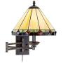 Tiffany Style Swing Arm Wall Lamp Bronze Plug-in Light Fixture Stained Glass for Bedroom Bedside Living Room Reading - Robert Louis Tiffany Tiffany Style Swing Arm Wall Lamp Bronze Plug-in Light Fixture Stained Glass for Bedroom Bedside Living Room Reading - Robert Louis Tiffany