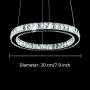 Modern Crystal Chandelier Lighting One Ring Adjustable LED Pendant-Light Dining Room Ceiling Light Fixtures-Neutural White Light Source(7.9 7.9 in)