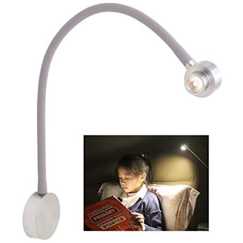 acegoo Bedside LED Reading Light Dimmable Bedroom Wall Lamp, Flexible Gooseneck Book Light with USB Charger & Rotary Lampshade, LED Head Touch Control, Wall or Headboard Surface Mount