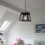 PUMING Modern Black Hanging Cage Light Fixture,Farmhouse Pendant Light for Kitchen Dining Room Bar Foyer Office