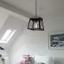 PUMING Modern Black Hanging Cage Light Fixture,Farmhouse Pendant Light for Kitchen Dining Room Bar Foyer Office