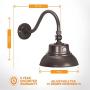 10in. Bronze Gooseneck Barn Light LED Fixture for Indoor/Outdoor Use - Photocell Included - Swivel Head - 25W - 2000lm - Energy Star Rated - ETL Listed - Sign Lighting - 3000K (Warm White)