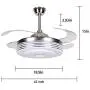 Drum Ceiling Fan, 42 Inch Bluetooth Ceiling Fans with Lights Remote Control, Retractable Chandelier Fan Lighting with Music Speaker Colorful Fixture for Living Room Dining Room Light Fixture with Fan