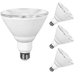 JULLISON 4 Packs PAR38 LED Bulb, 120V/13W/980Lumens/40 Degrees Beam, 90W Equivalent, 4000K Cool White, CRI80+, dimmable, True Look, Outdoor Flood, E26 Base, UL & Energy Star & FCC Listed,Wet Location