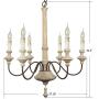 RC 6-Light Farmhouse Chandelier Retro Wood Chandelier Apply to ,Dining Room,Kitchen Island, Restaurant,Candle,Dining Room,Foyer