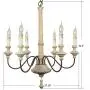 RC 6-Light Farmhouse Chandelier Retro Wood Chandelier Apply to ,Dining Room,Kitchen Island, Restaurant,Candle,Dining Room,Foyer