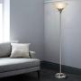 Oneach Modern Torchiere Floor Lamp 150-Watt Light with Frosted Glass Shade for Reading Living Room and Bedroom (Silver)