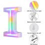 WARMTHOU Neon Letter Lights 26 Alphabet Letter Bar Sign Letter Signs for Wedding Christmas Birthday Partty Supplies,USB/Battery Powered Light Up Letters for Home Decoration-Colourful I