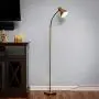Brightech Avery - Dimmable Task & Reading LED Floor Lamp - Bright Modern Contemporary Standing Light - for Office, Bedroom, & Living Room - Sturdy and Lightweight - Brass