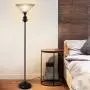 Oneach Modern Shirley Torchiere Floor Lamp for Living Room 150-Watt 71.5-Inch Floor Light with Frosted Glass Shade for Bedroom and Reading