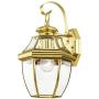 Livex Lighting 2151-02 Monterey 1 Light Outdoor Polished Brass Finish Solid Brass Wall Lantern with Clear Beveled Glass