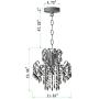 Q&S Mini Crystal Chandelier, Modern Black Small Chandelier, for Hallway, Entryway, Bedroom, Foyer, Bathroom, Kitchen, W11.8'',1 Light E26.