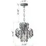 Q&S Mini Crystal Chandelier, Modern Black Small Chandelier, for Hallway, Entryway, Bedroom, Foyer, Bathroom, Kitchen, W11.8'',1 Light E26.