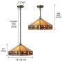 LITFAD Rustic Style Hanging Pendant Lighting in Tiffany Stained Glass LED Ceiling Hanging Light Chandelier for Kitchen Island Dining Room Restaurant Bar - 18'' (45 cm)