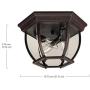 Craftmade Z433-RT Bent Glass Outdoor Flush Mount Ceiling Lighting, 3-Light 180 Watts (11''W x 7''H), Rust