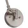 Mendes Industrial Swing Arm Wall Lamp Brushed Nickel Hardwired Light Fixture Metal Shade for Bedroom Bedside Living Room Reading - 360 Lighting