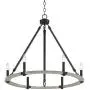 Caroline Black Painted Wood Wagon Wheel Chandelier 28'' Wide Rustic Farmhouse 6-Light Fixture for Dining Room House Foyer Kitchen Island Entryway Bedroom - Franklin Iron Works