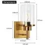 Bathroom Light Fixtures Sconces 1 Light,Contemporary Modern Gold Wall Light Vintage Industrial Wall Sconce Farmhouse Vanity Light Fixture Brass with Clear Glass Shade for Hallway Bedroom Living Room