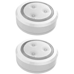 Brilliant Evolution BRRC113 Ultra Thin Wireless LED Puck Light 2 Pack | LED Under Cabinet Lighting | Closet Light | Battery Powered Lights | Under Counter Lighting | Stick On Tap Light