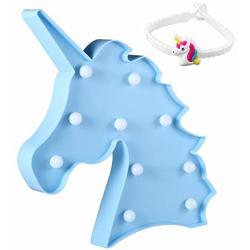 STARTECO Unicorn LED Light Party Supplies Kids Llama Light Battery Operated LED Night Light Wall Living Room,Bedroom,Home, Christmas,Party as Kids Gift (Head Blue)