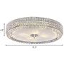 LITFAD Crystal Drum Flush Mount Lamp Contemporary Multi-Head Flush Mount Ceiling Light Modern Luxury LED Ceiling Lamp Chandelier in Chrome for Bedroom Dining Room Hotel Foyer Entry - 31.5'' W