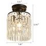 Semi Flush Mount Crystal Chandelier，Modern Black Ceiling Light Fixture，Ceiling Lamp for Farmhouse Hallway Entryway Kitchen Dining Room Closet