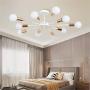 Modo Lighting Flush Mount Ceiling Light 10-Light White Sputnik Chandelier Lighting Modern Ceiling Lamp for Living Room Restaurant Kitchen Island(10-Light)