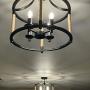 Farmhouse Metal Drum Ceiling Light with Hemp Rope Semi Flush Mount for Dining Room 4-Light 15.7“