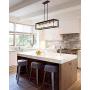 Zeyu 5-Light Kitchen Island Lighting, Modern Linear Pendant Light Fixture, Oil Rubbed Bronze and Gold Finish with Clear Glass, 013-5 ORB+BG