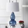 Safavieh Lighting Collection Mercurio Blue Double Gourd 28.5-inch Table Lamp (Set of 2)