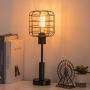 HAITRAL Modern Table Lamp - Edison Vintage Nightstand Lamp for Bedroom, Office, Dorm, Living Room, Black
