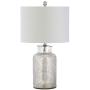 JONATHAN Y JYL1063A Emilia 24.5'' Trellis Pattern Glass LED Table Lamp Contemporary,Transitional for Bedroom, Living Room, Office, College Dorm, Coffee Table, Bookcase, MercurySilver