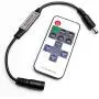RF Mini Wireless Remote Controller for Single Color 3528 5050 LED Strip Lights, Wireless Remote Control with DC Connector, RF Dimmer for 12V DC LED Ribbon, Shelf Lights