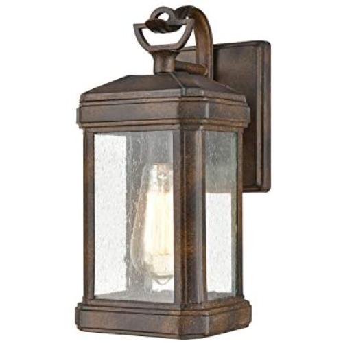 HUANXIN LIGHTING 1-Light Outdoor Indoor Wall Sconce, Matte Black, Clear Glass (Hazelnut Bronze)