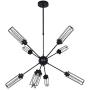 8-Light Sputnik Modern Farmhouse Chandelier Mid Century Industrial Black Pendant Lighting Rustic Ceiling Light Fixture for Kitchen Island Dining Room Living Room Bedroom Foyer