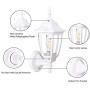 FUDESY Outdoor LED Wall Lantern,Plastic Exterior Wall Light with 8W Edison Filament Bulb,White Porch Light for Garage,Patio,Yard,FDS2542EW