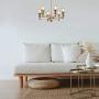 FLSNT 6-Light Vintage Brassy Metal Chandelier for Foyer,Dining Room,Living Room,Adjustable Height(No Bulbs)