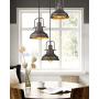 Zeyu 3-Light Pendant Light, Industrial Farmhouse Hanging Light for Kitchen Dining Room, Oil Rubbed Bronze Finish with Metal Shade, 016-3 ORB