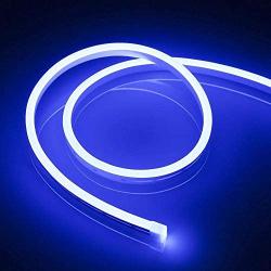 iNextStation Neon LED Strip Light 16.4ft/5m 12V DC 600 SMD2835 LEDs Waterproof Flexible LED NEON Light for Indoors Outdoors Decor [ Blue | No Power Adapter]