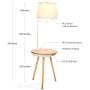 Brightech Owen - End Table with Lamp for Living Rooms, Wireless Charging Station & USB Ports Built in - Wood Nightstand / Side Table & LED Reading Light Attached for Bedrooms - Mid Century Modern