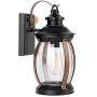 CINOTON Outdoor Wall Light, IP65 Waterproof Outdoor Light Fixtures Wall Mount Dusk to Dawn, Porch Light with Seeded Glass Shade, E26 Socket Exterior Wall Sconce Lighting, Wall Lamp for Garage, Porch