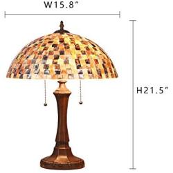 Table Lamp Tiffany, Artzone Handcrafted Tiffany Lamps for Bedrooms, Stained Glass Table Lamps, Tiffany Desk Lamp, Tiffany Styled Table Lamps, Tiffany Table Lamps - Natural Shell