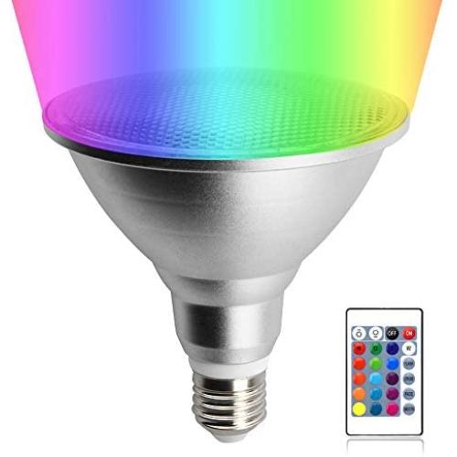 20W LED PAR38 RGB Floodlight Bulb, Lustaled Waterproof Dimmable 16 Color Changing Spotlight E26 Base with Remote Control for Home Party Holiday Courtyard Decoration Lighting